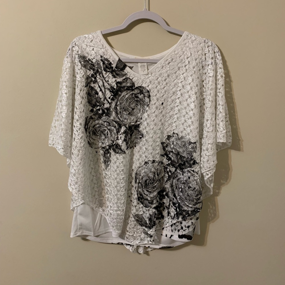 Poncho style top with attached cami by BRITTANY BLACK size Medium - Picture 3 of 16